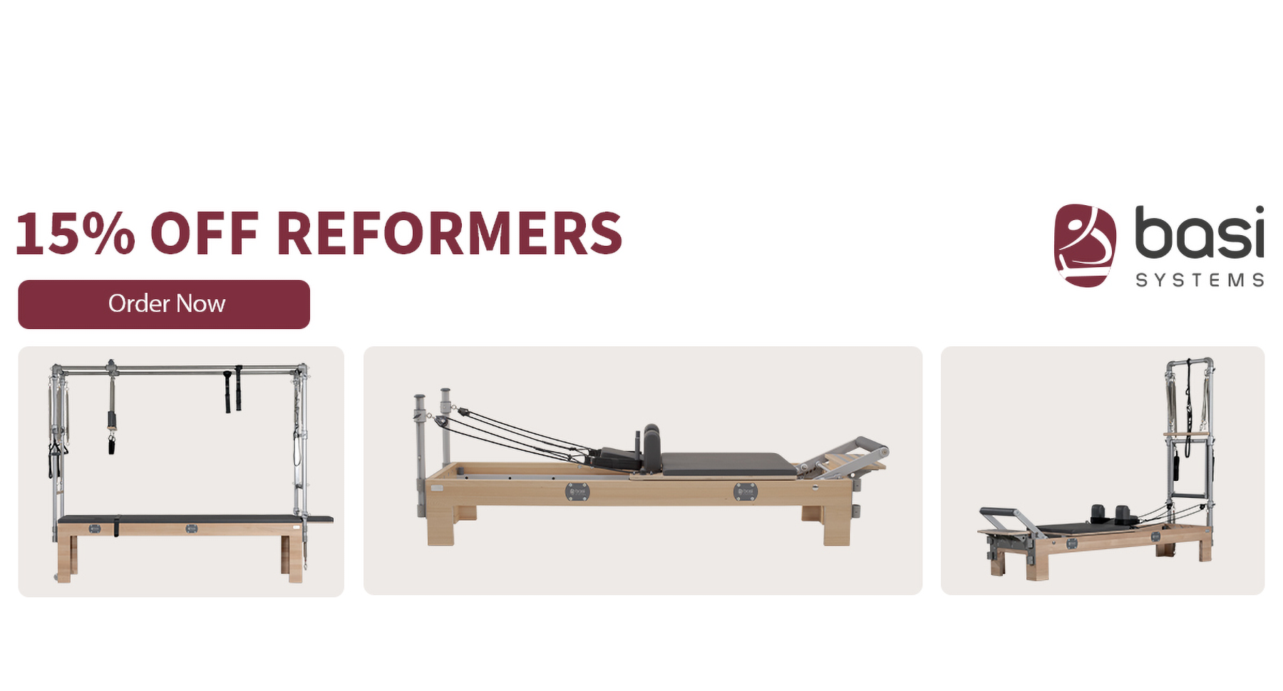 15% Off on all Pilates Reformers