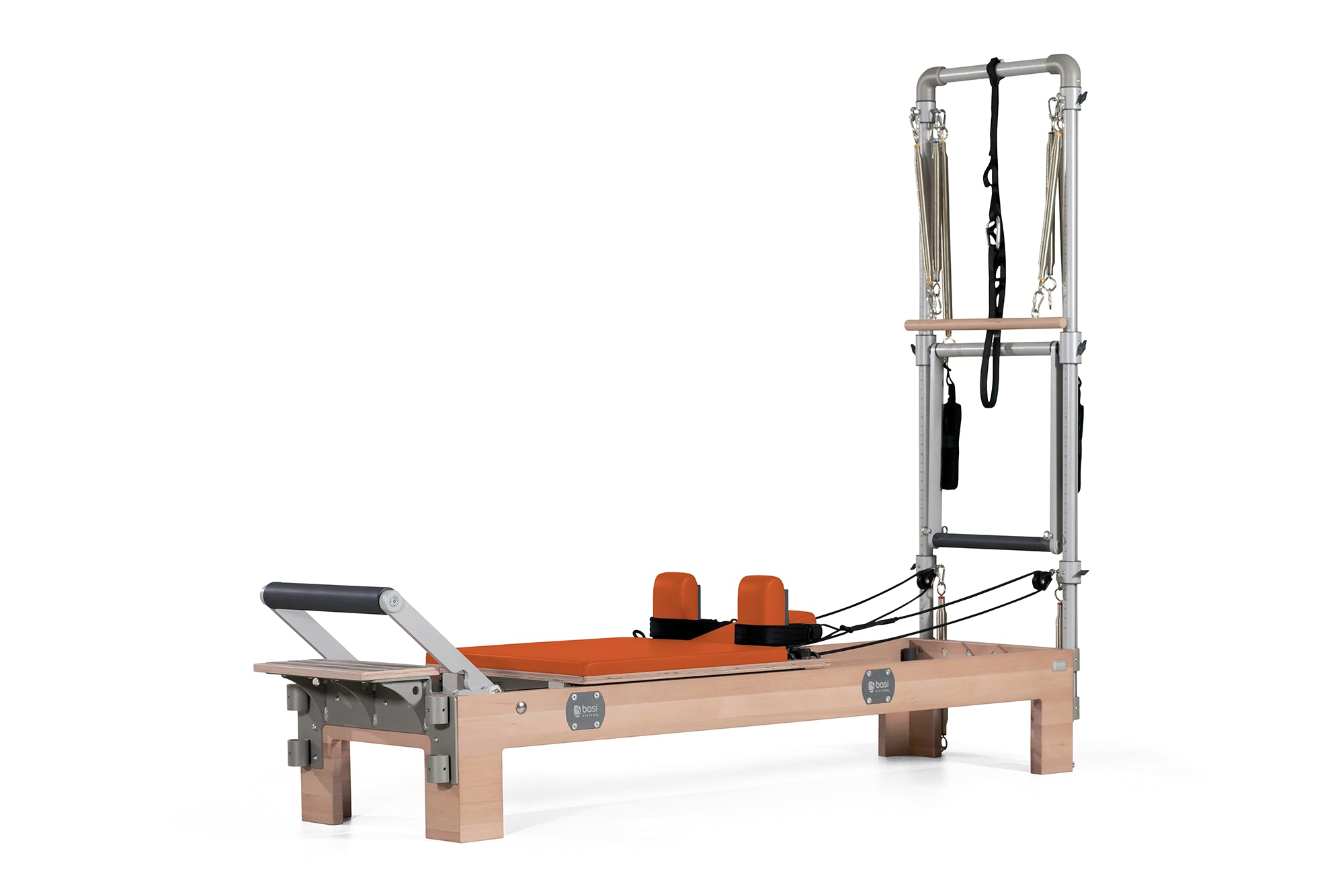 BASI Systems Compact Pilates Reformer Machine with Tower color orange