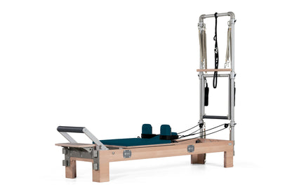 BASI Systems Compact Pilates Reformer Machine with Tower color petrol green