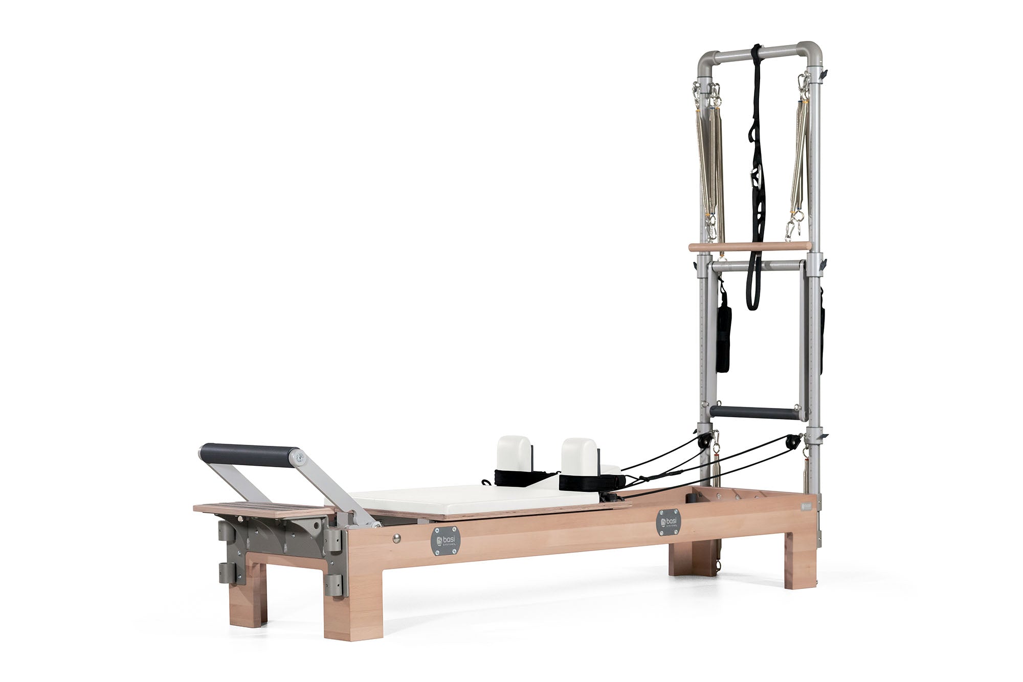 BASI Systems Compact Pilates Reformer Machine with Tower color white